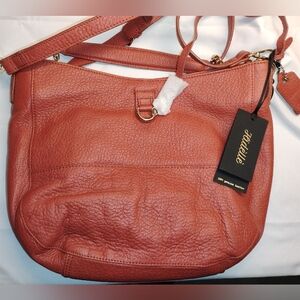 🆕Hidelle Women's Leather Shoulder Bag - 🍑 Peach/Coral/Burnt Orange